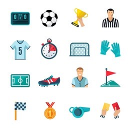 soccer icons set