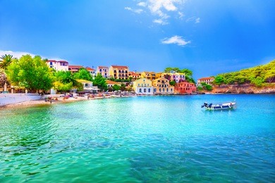 assos beach in kefalonia, greece