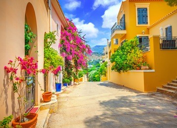 street in kefalonia, greece