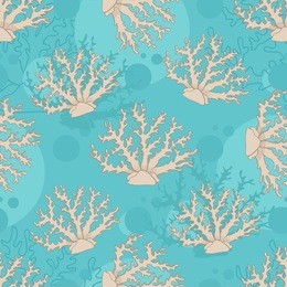 vector seamless pattern with beige coral