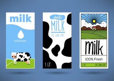 trendy vector milk label template