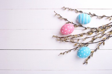 easter. easter eggs on a white background