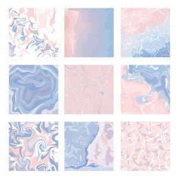 set of marble patterns - abstract texture with soft pastels colors 2016 - in vector