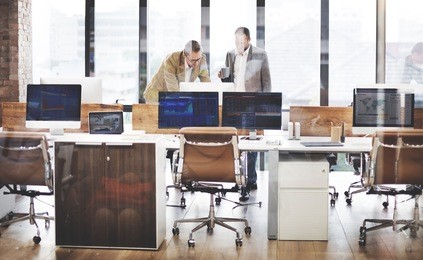 business team busy working workplace concept