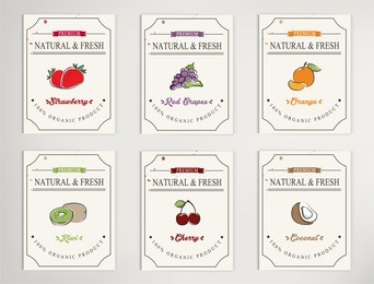 eco foods.hand drawn sketch fruits banners set vector design