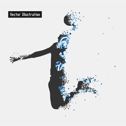 basketball. vector eps10 illusration. particle divergent composition