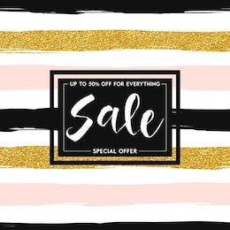 seamless striped gold rose white and black modern vector pattern banner with "slae" hand drawn lettering