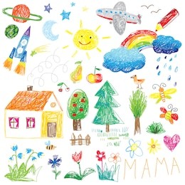 child drawing doodle set
