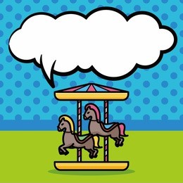 merry-go-round doodle, speech bubble