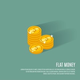 coins icon  in a flat style isolated vector illustration. stack of gold coins dollar flat money icon  on a colored background. eps 10