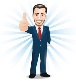 businessman showing thumbs up sign