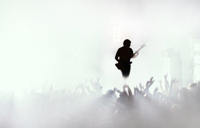 guitarist at rock concert