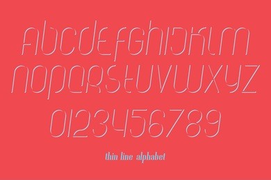 set of stylish, isolated alphabet letters and numbers. vector contemporary, italic font type design. premium quality, modern, slanted typeface template