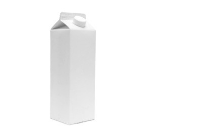 white blank milk box on white background