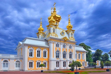 russia. petersburg. the church of the great palace in peterhof.