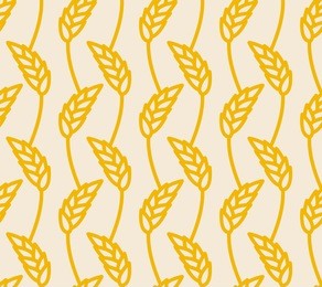 wheat ears seamless pattern. golden rye background. wheatfield infinite. seeds yellow field of rye. grain ornament.
