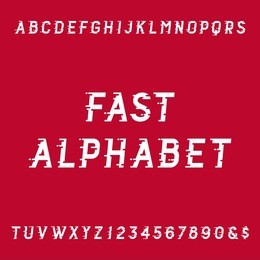 fast alphabet font. motion effect simple letters and numbers. vector typography for logos, headlines, posters etc.