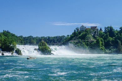 the rhine falls is the largest waterfall in europe, schaffhausen, switzerland.