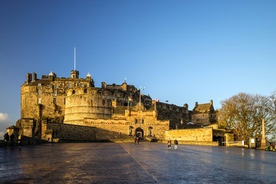 view of edinburgh castle in scotland, uk