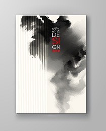 black abstract design. ink paint on brochure, monochrome element isolated on white. grunge banner paints. simple composition. liquid ink. background for banner, card, poster, identity,web design.
