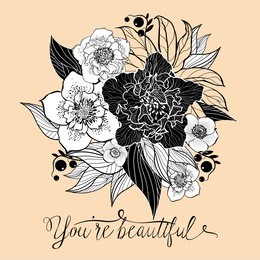 decorative hand drawn nature ornamental ethnic  background,zentangle flowers and leaves for adult anti stress. for relax and meditation.