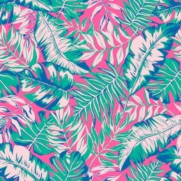 vector seamless beautiful artistic bright tropical pattern with banana leaf, fern frond, split leaf, philodendron, summer beach fun, colorful original stylish floral background print, fantastic forest