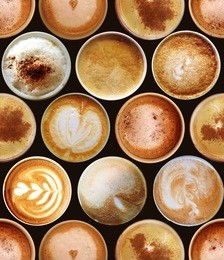 sweet background. seamless pattern with coffee cups
