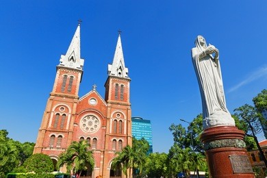 saigon notre dame cathedral basilica in ho chi minh city, vietnam. asia