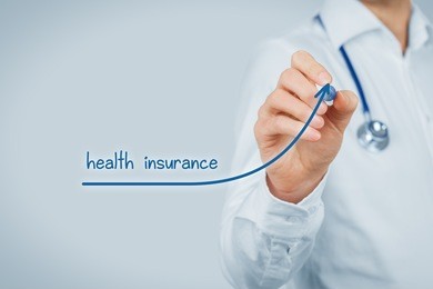 better availability of health insurance concept. doctor (medical practitioner) want to increase number of patients with health insurance.