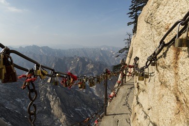 danger trail of mount huashan, china.
