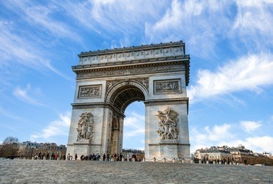 arc de triomphe paris city at sunset - arch of triumph