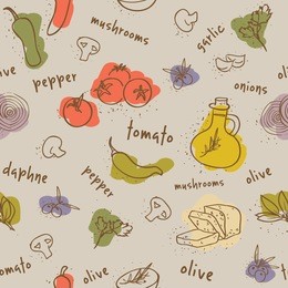 seamless mediterranean food pattern