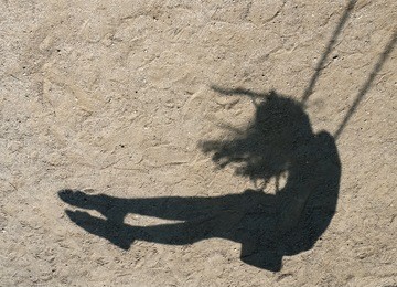 shadow child swing background kid family girl silhouette nature summer fun sport joy play active concept happy playground freedom 

