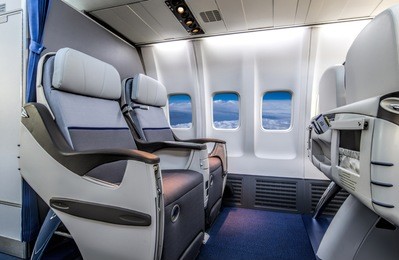 airplane cabin business class interior