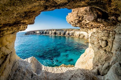 sea caves near ayia napa, cyprus.