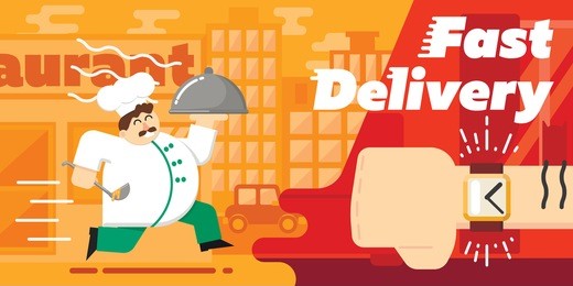 food delivery concept design. food delivery banner