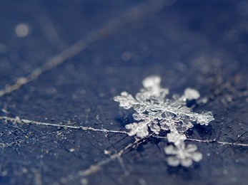 snowflake on scratched surface