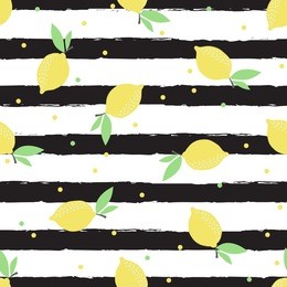lemon pattern. seamless decorative background with yellow lemons. bright summer design on a background of the trend grunge  line. vector