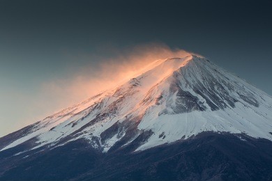 mt. fuji and autumn foliage at lake kawaguchi.