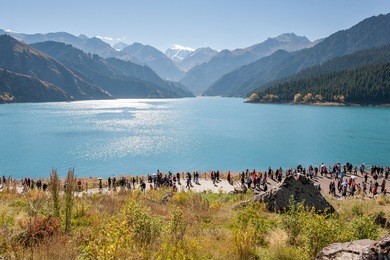 scenery of heaven lake, tianshan tianchi national geopark