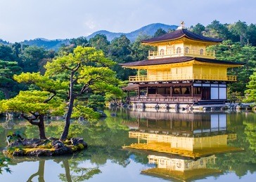kinkaku-ji, the golden pavilion, a zen buddhist temple in kyoto, japan