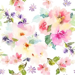 seamless pattern with flowers watercolor. gentle colors. female pattern. handmade.
