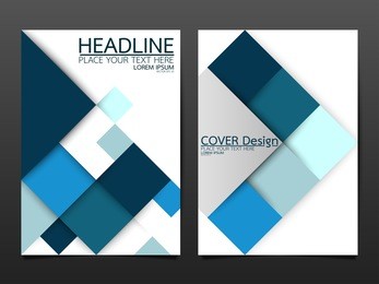business brochure cover design template vector.geometric square material background.layout in a4 size