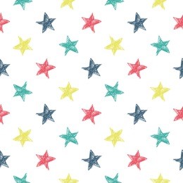 seamless pattern with hand drawn stars.