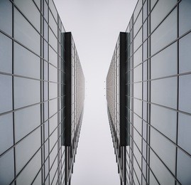 urban geometry, glass building. modern architecture, glass and steel. abstract architectural design. inspirational, symmetry. industrial design. .modern building. look up.
