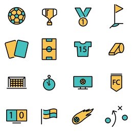 trendy flat line icon pack for designers and developers. vector line soccer icon set