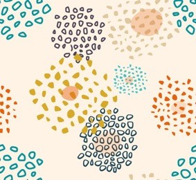 vector seamless pattern with doodle circles randomly distributed. illustration wallpaper.
