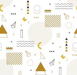geometric gold pattern for fashion and wallpaper. memphis style for fashion.