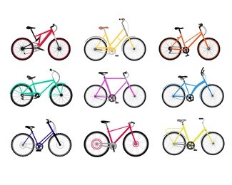 bicycle set design flat isolated