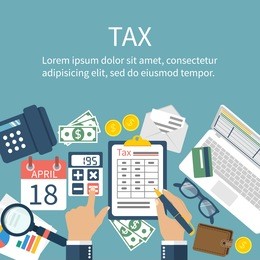 tax payment. government, state taxes. data analysis, paperwork, financial research, report. businessman calculation tax return. flat design. form vector. payment of debt.